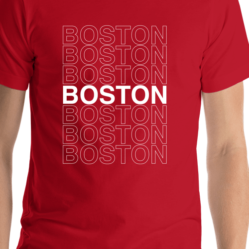 Boston T-Shirt - Red - Shirt Close-Up View