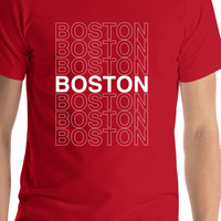 Thumbnail for Boston T-Shirt - Red - Shirt Close-Up View