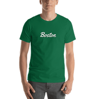 Thumbnail for Personalized Boston T-Shirt - Green - Shirt View