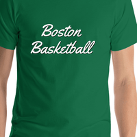 Thumbnail for Personalized Boston Basketball T-Shirt - Green - Shirt Close-Up View