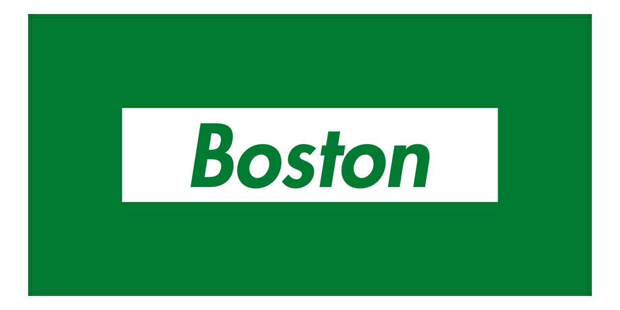 Personalized Boston Beach Towel - Front View