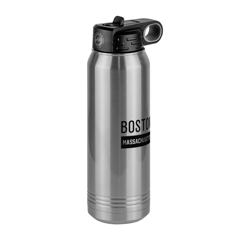 Personalized Boston Massachusetts Water Bottle (30 oz) - Front Right View