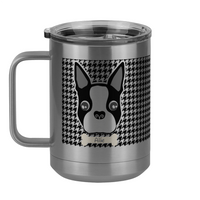 Thumbnail for Personalized Boston Terrier Houndstooth Coffee Mug Tumbler with Handle (15 oz) - Left View