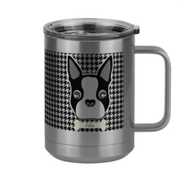 Thumbnail for Personalized Boston Terrier Houndstooth Coffee Mug Tumbler with Handle (15 oz) - Right View