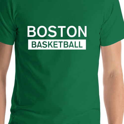 Boston Basketball T-Shirt - Green - Shirt Close-Up View