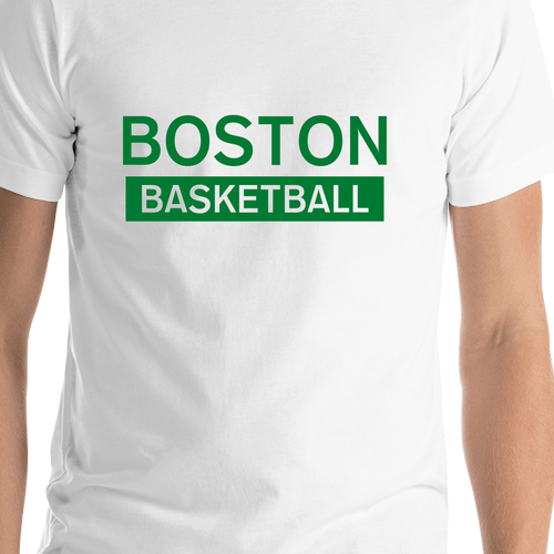 Boston Basketball T-Shirt - White - Shirt Close-Up View