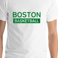 Thumbnail for Boston Basketball T-Shirt - White - Shirt Close-Up View