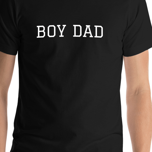 Personalized Boy Dad T-Shirt - Black - Shirt Close-Up View