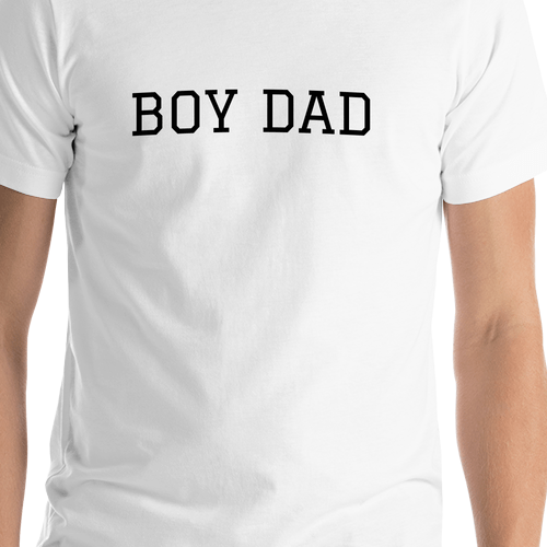 Personalized Boy Dad T-Shirt - White - Shirt Close-Up View