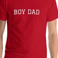 Thumbnail for Personalized Boy Dad T-Shirt - Red - Shirt Close-Up View