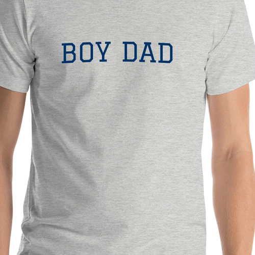 Personalized Boy Dad T-Shirt - Grey - Shirt Close-Up View