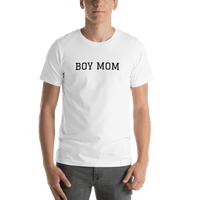 Thumbnail for Personalized Boy Mom T-Shirt - White - Shirt View