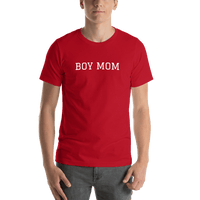 Thumbnail for Personalized Boy Mom T-Shirt - Red - Shirt View