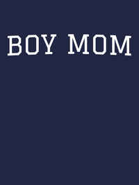 Thumbnail for Personalized Boy Mom T-Shirt - Navy Blue - Decorate View