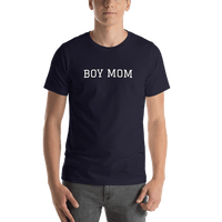Thumbnail for Personalized Boy Mom T-Shirt - Navy Blue - Shirt View