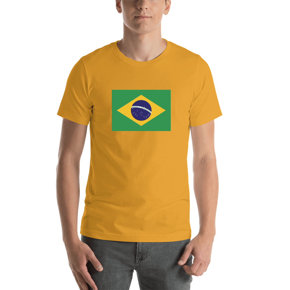 Brazil Flag T-Shirt - Gold - Shirt View