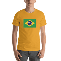 Thumbnail for Brazil Flag T-Shirt - Gold - Shirt View