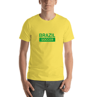 Thumbnail for Brazil Soccer T-Shirt - Yellow - Shirt View