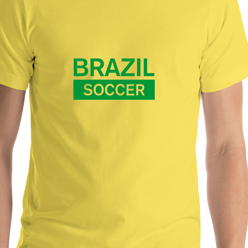 Brazil Soccer T-Shirt - Yellow - Shirt Close-Up View