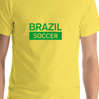 Thumbnail for Brazil Soccer T-Shirt - Yellow - Shirt Close-Up View