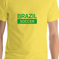 Thumbnail for Brazil Soccer T-Shirt - Yellow - Shirt Close-Up View