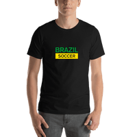 Thumbnail for Brazil Soccer T-Shirt - Black - Shirt View