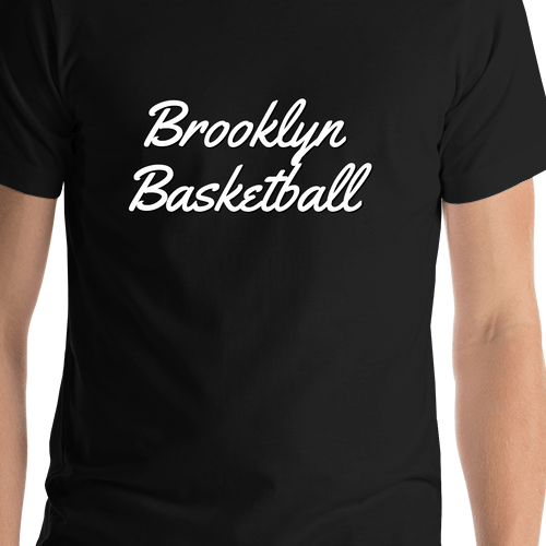 Personalized Brooklyn Basketball T-Shirt - Black - Shirt Close-Up View