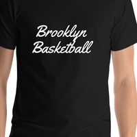 Thumbnail for Personalized Brooklyn Basketball T-Shirt - Black - Shirt Close-Up View