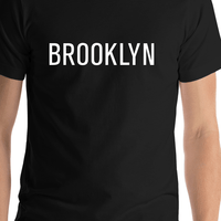 Thumbnail for Personalized Brooklyn T-Shirt - Black - Shirt Close-Up View