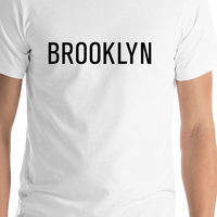Thumbnail for Personalized Brooklyn T-Shirt - White - Shirt Close-Up View