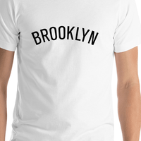 Thumbnail for Personalized Brooklyn T-Shirt - White - Shirt Close-Up View