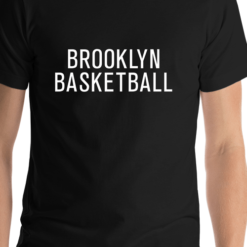 Personalized Brooklyn Basketball T-Shirt - Black - Shirt Close-Up View