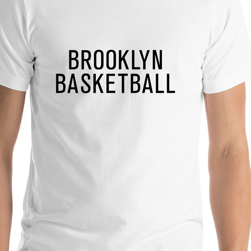Personalized Brooklyn Basketball T-Shirt - White - Shirt Close-Up View
