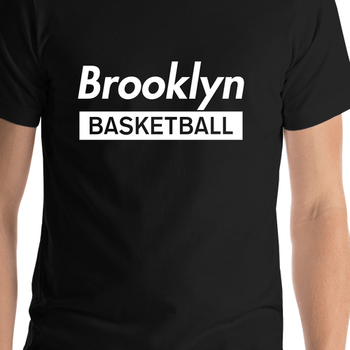 Brooklyn Basketball T-Shirt - Black - Shirt Close-Up View