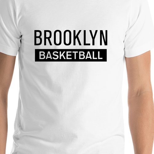 Brooklyn Basketball T-Shirt - White - Shirt Close-Up View