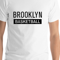 Thumbnail for Brooklyn Basketball T-Shirt - White - Shirt Close-Up View
