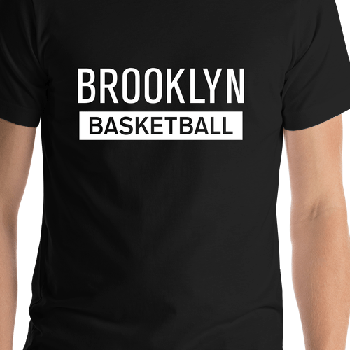 Brooklyn Basketball T-Shirt - Black - Shirt Close-Up View