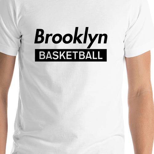 Brooklyn Basketball T-Shirt - White - Shirt Close-Up View
