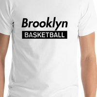 Thumbnail for Brooklyn Basketball T-Shirt - White - Shirt Close-Up View