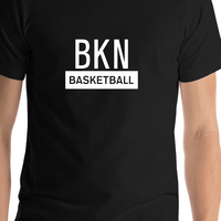 Thumbnail for Brooklyn Basketball T-Shirt - Black - Shirt Close-Up View