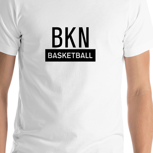 Brooklyn Basketball T-Shirt - White - Shirt Close-Up View