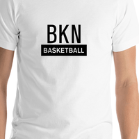 Thumbnail for Brooklyn Basketball T-Shirt - White - Shirt Close-Up View