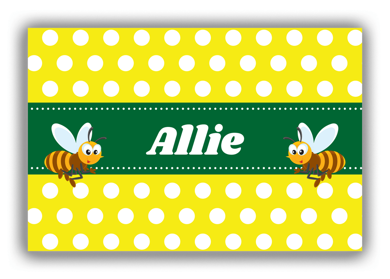 Personalized Bugs Canvas Wrap & Photo Print I - Yellow Background - Bee - Front View