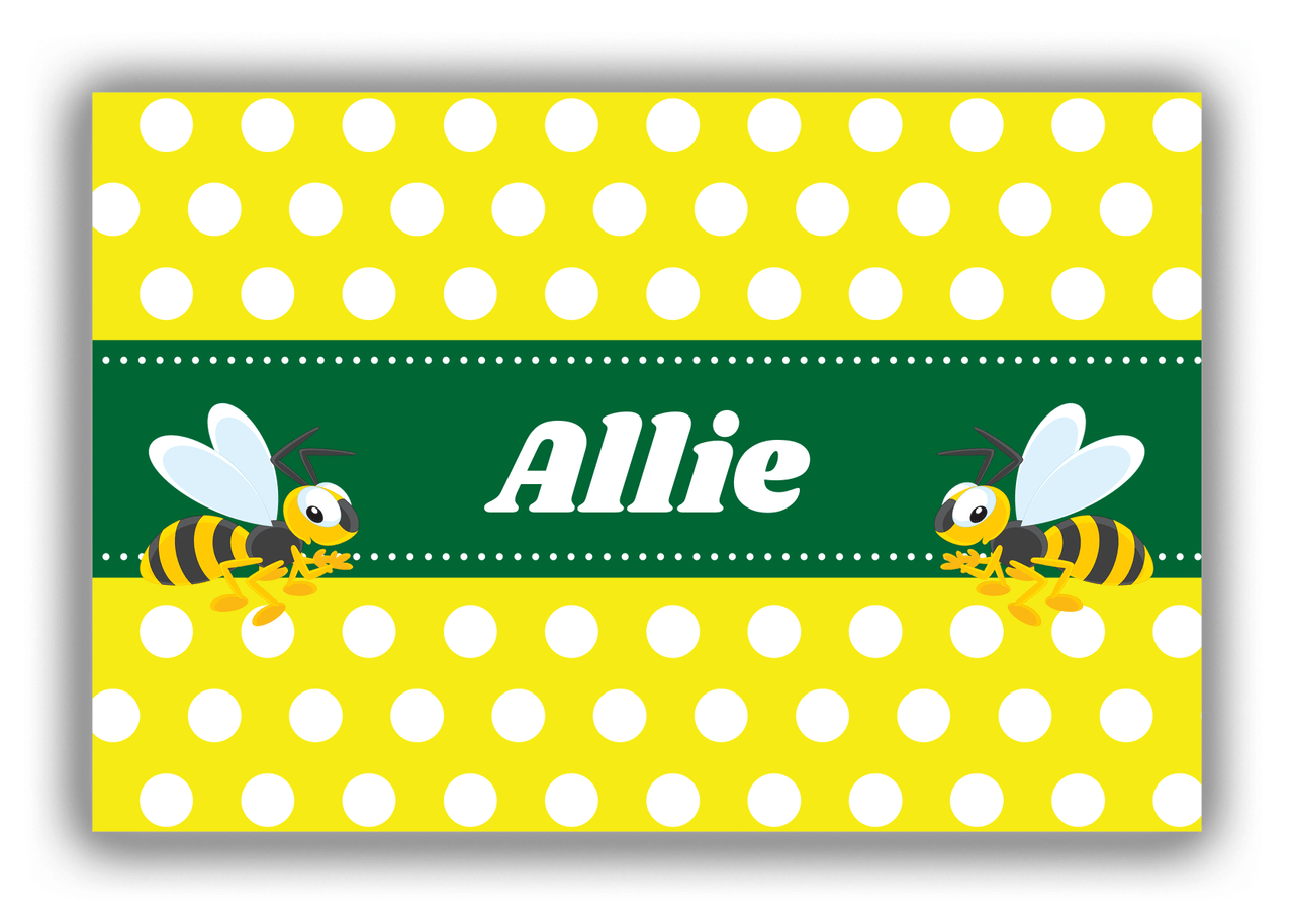 Personalized Bugs Canvas Wrap & Photo Print I - Yellow Background - Hornet - Front View