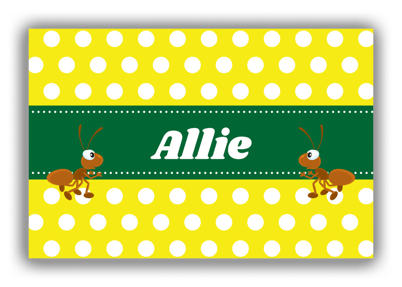 Personalized Bugs Canvas Wrap & Photo Print I - Yellow Background - Ant - Front View