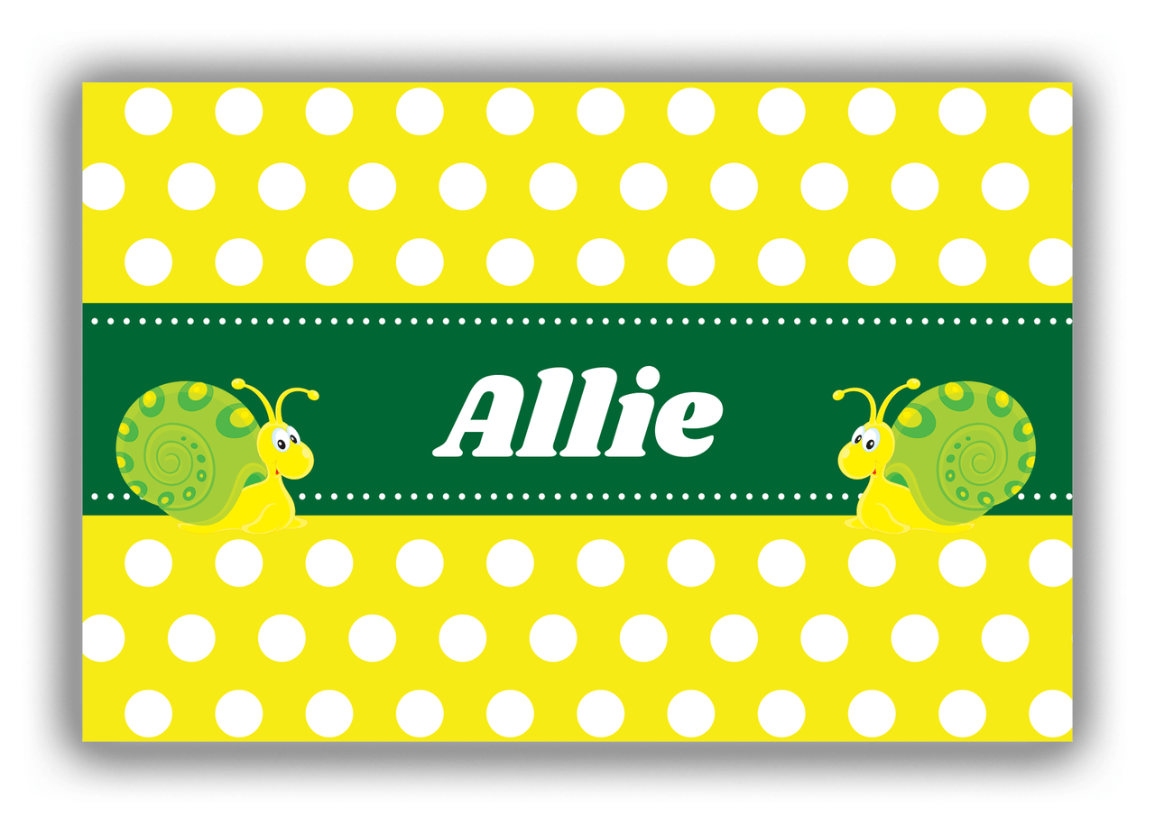 Personalized Bugs Canvas Wrap & Photo Print I - Yellow Background - Snail - Front View