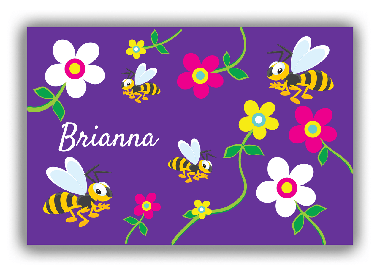 Personalized Bugs Canvas Wrap & Photo Print II - Purple Background - Hornet - Front View