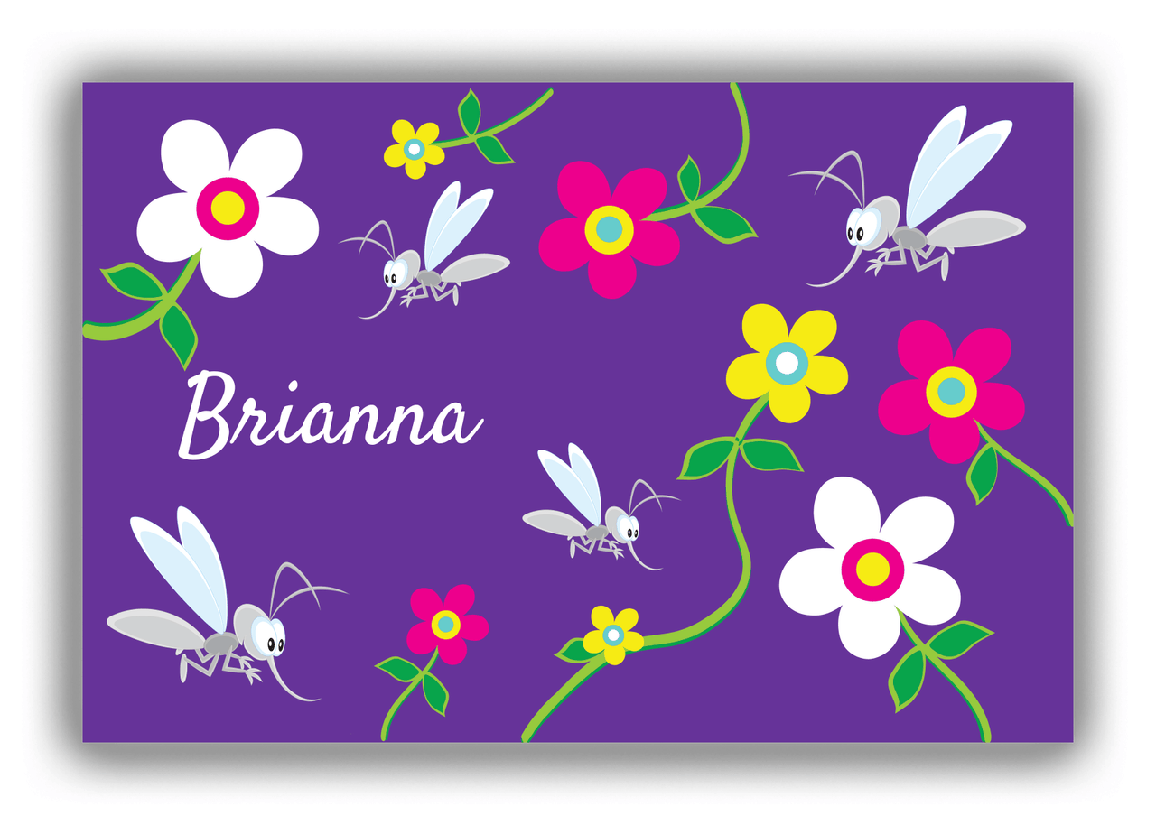 Personalized Bugs Canvas Wrap & Photo Print II - Purple Background - Mosquito - Front View