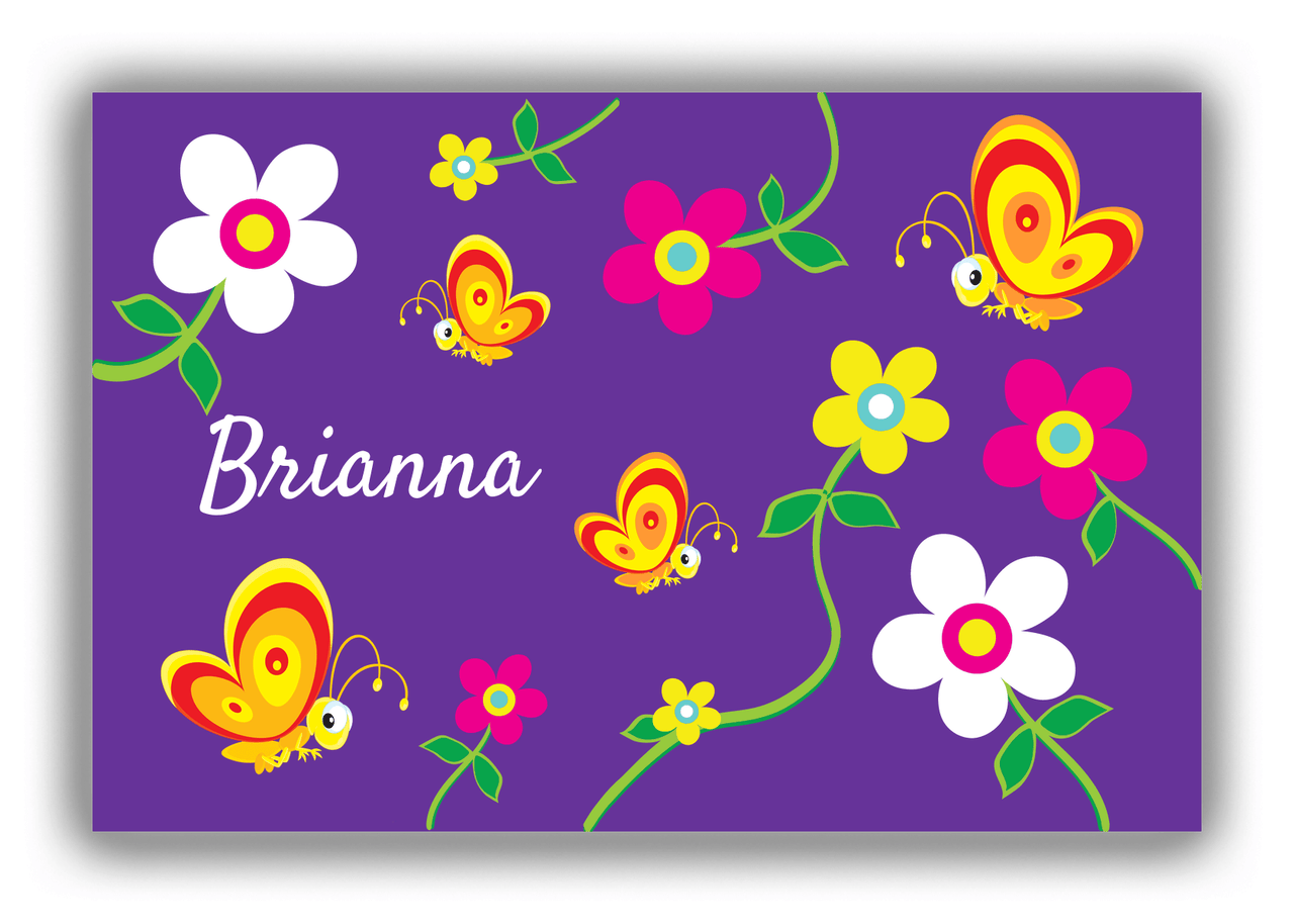 Personalized Bugs Canvas Wrap & Photo Print II - Purple Background - Butterfly - Front View