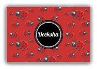 Thumbnail for Personalized Bugs Canvas Wrap & Photo Print IV - Red Background - Ladybugs - Front View